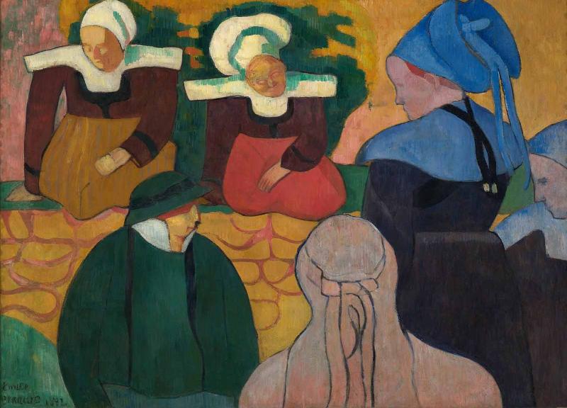 Emile Bernard Breton Women at a Wall oil painting picture